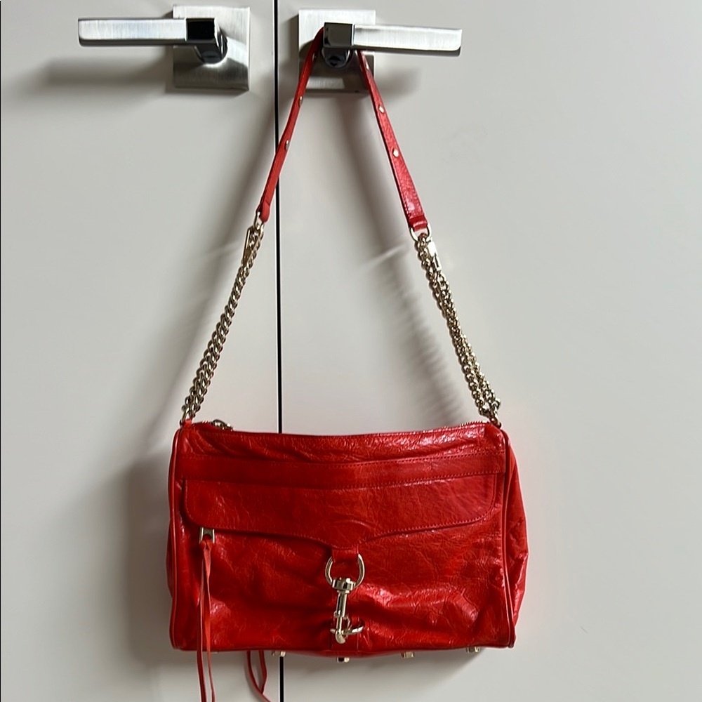 Red Leather Shoulder Bag